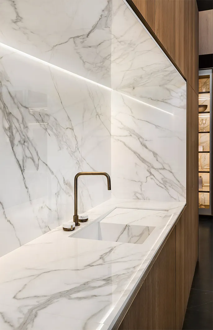 Neolith Calacatta Poli Brillant - vue détaillée